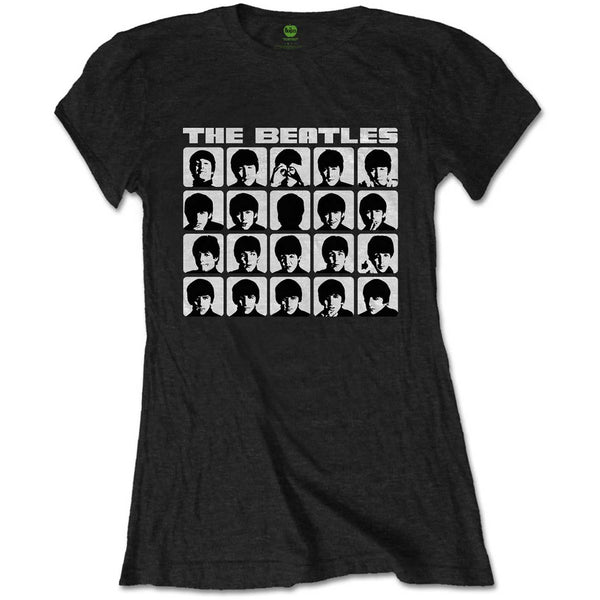 THE BEATLES T-Shirt for Ladies, Hard Days Night Faces Mono
