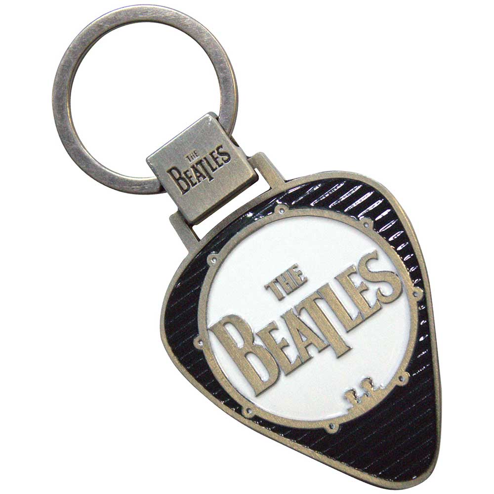 THE BEATLES Keychain, Drum Logo Plectrum