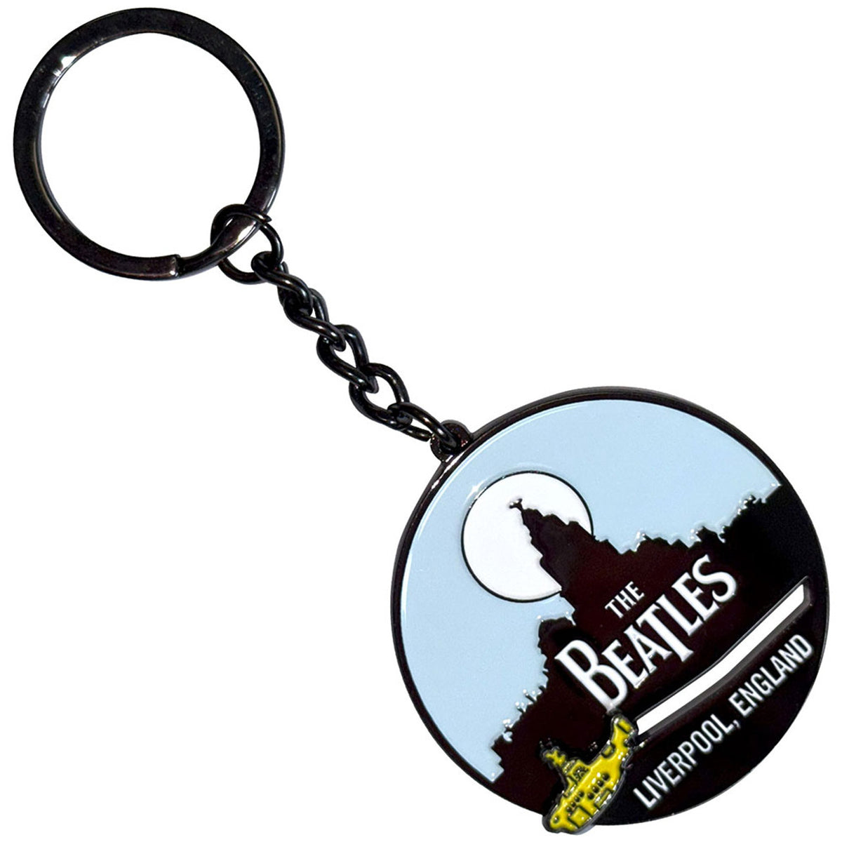 THE BEATLES Keychain, Liverpool Skyline &amp; Yellow Submarine