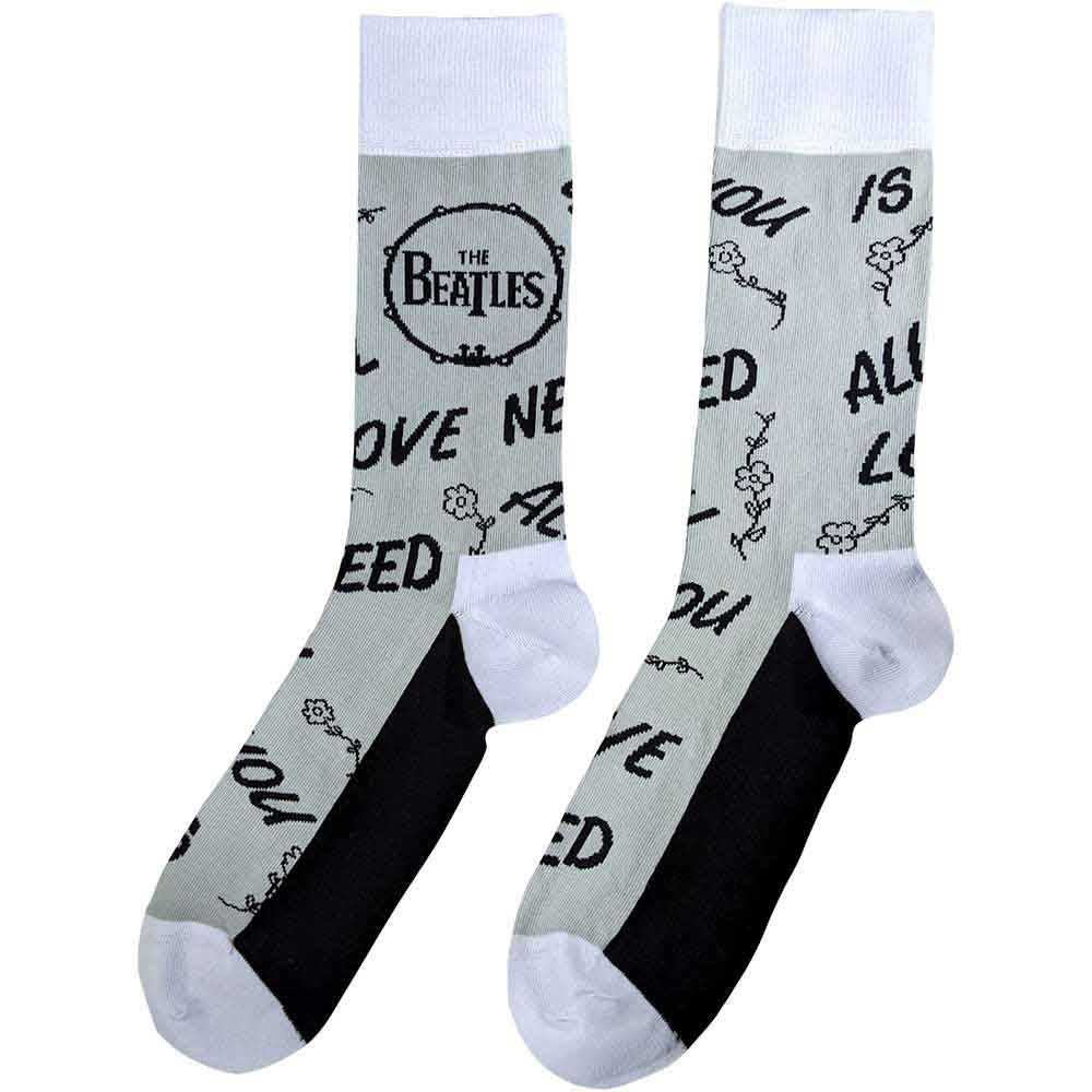 THE BEATLES Unisex Ankle Socks, All You Need Is Love &amp; Drum