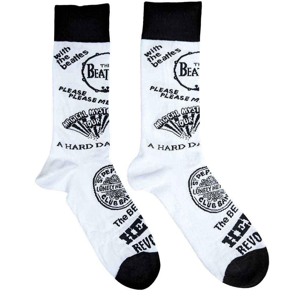 THE BEATLES Unisex Ankle Socks, Albums Monochrome