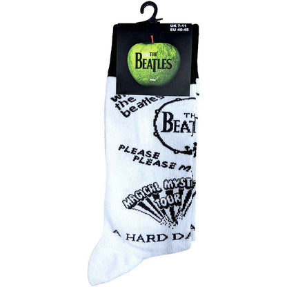 THE BEATLES Unisex Ankle Socks, Albums Monochrome