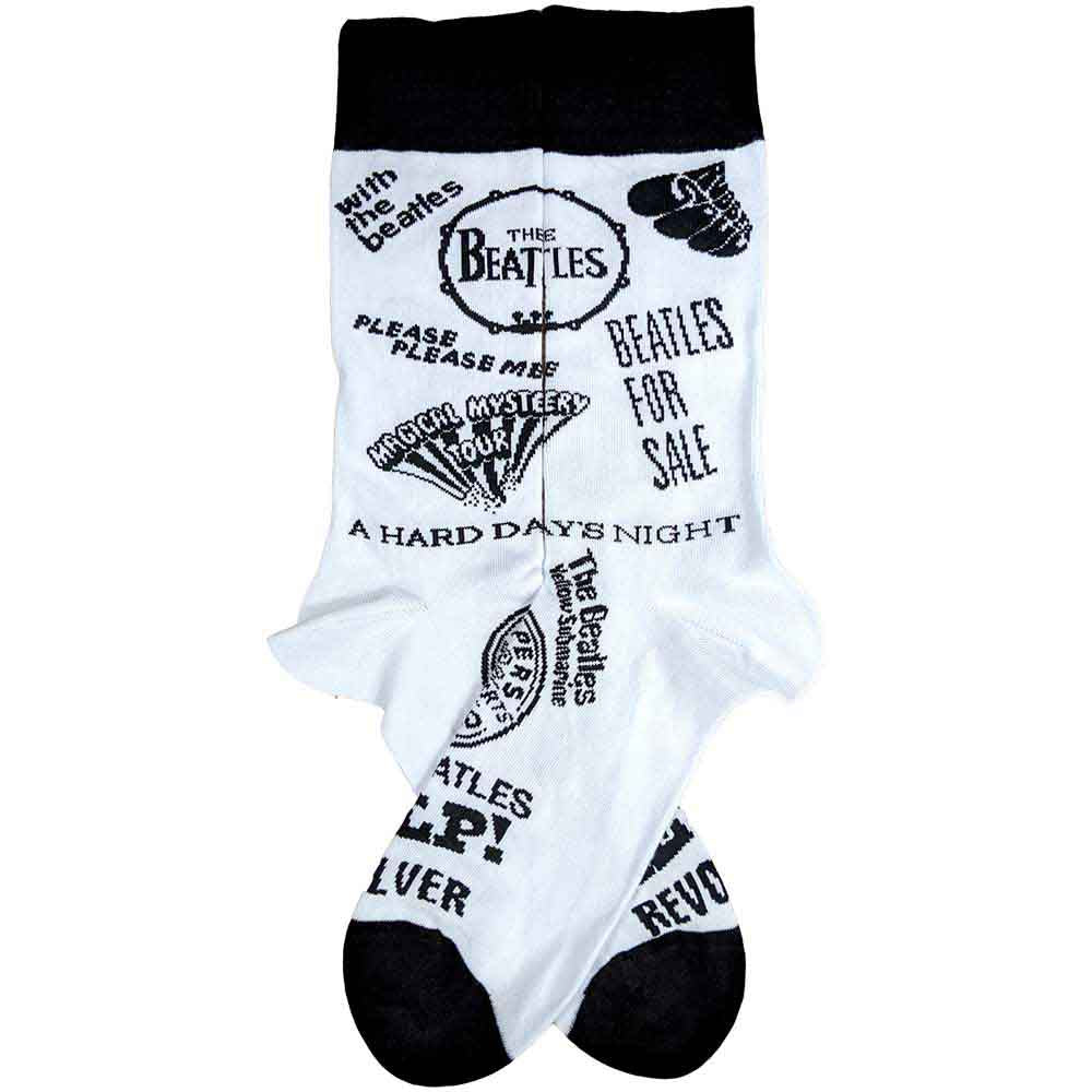 THE BEATLES Unisex Ankle Socks, Albums Monochrome