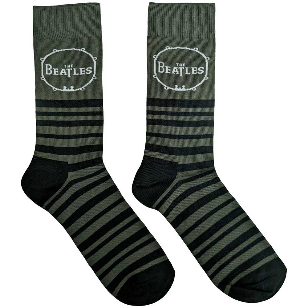 THE BEATLES Unisex Ankle Socks, Drum & Stripes