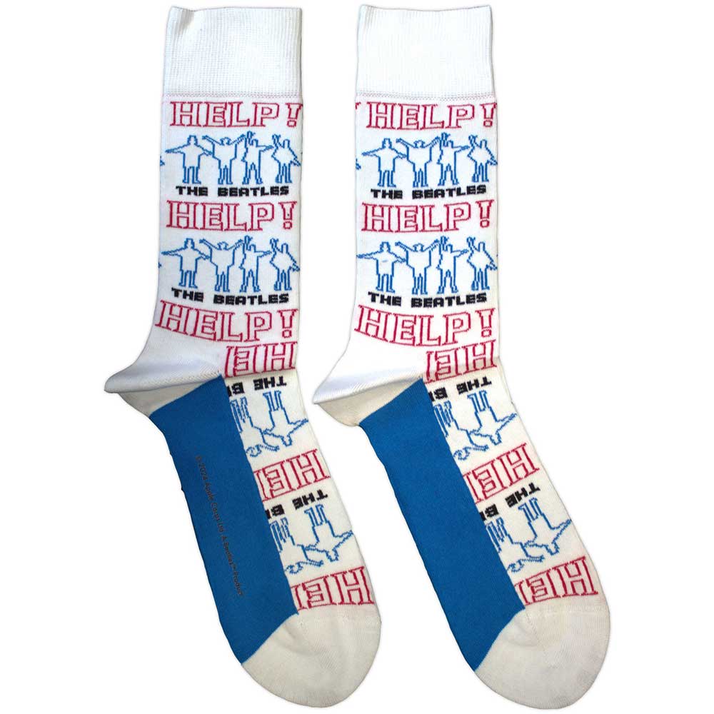 THE BEATLES Unisex Ankle Socks, Help! Outlines Repeat