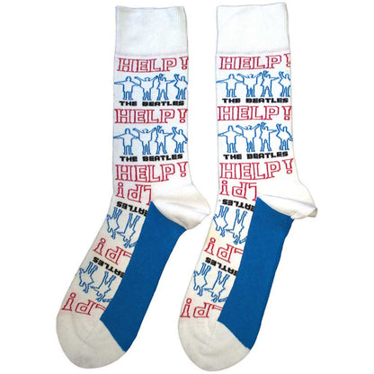 THE BEATLES Unisex Ankle Socks, Help! Outlines Repeat