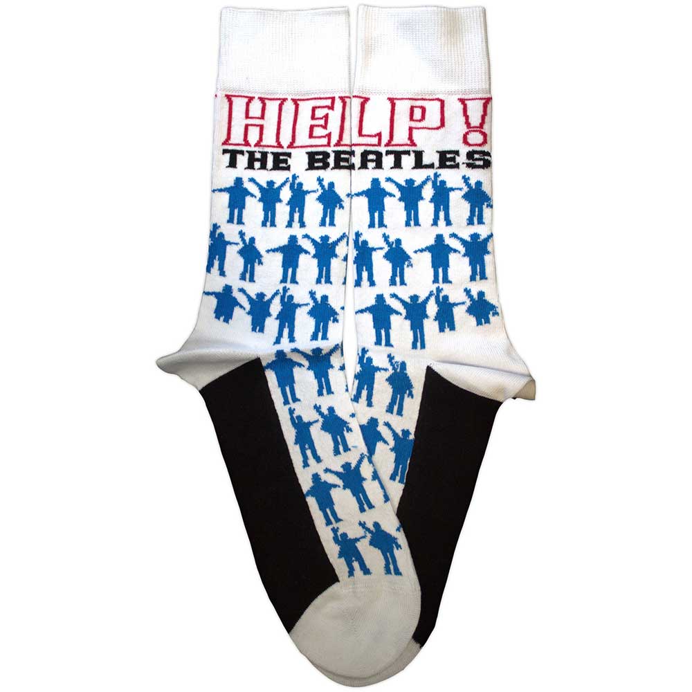 THE BEATLES Unisex Ankle Socks, Help Silhouettes Repeat