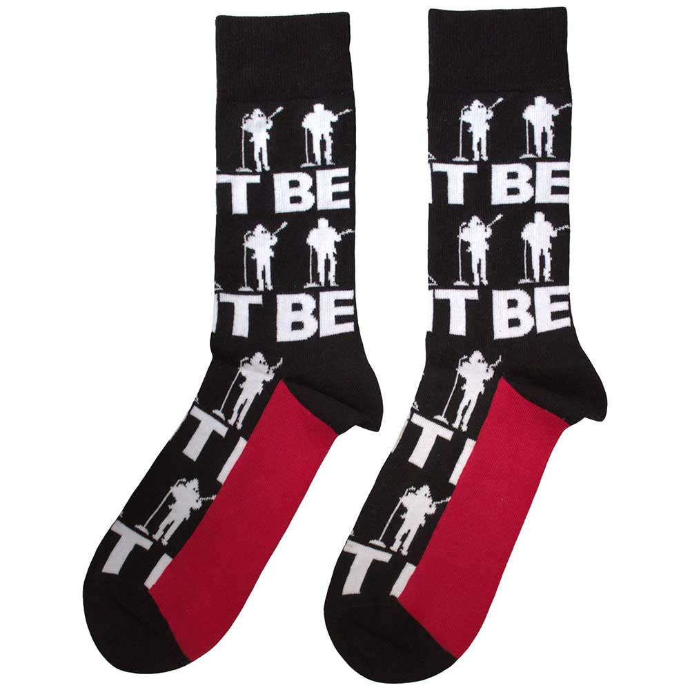 THE BEATLES Unisex Ankle Socks, Let It Be Silhouettes Repeat