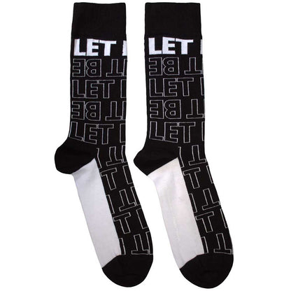 THE BEATLES Unisex Ankle Socks, Let It Be Text Outlines Repeat