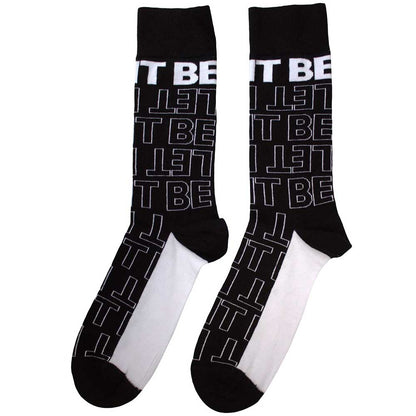 THE BEATLES Unisex Ankle Socks, Let It Be Text Outlines Repeat