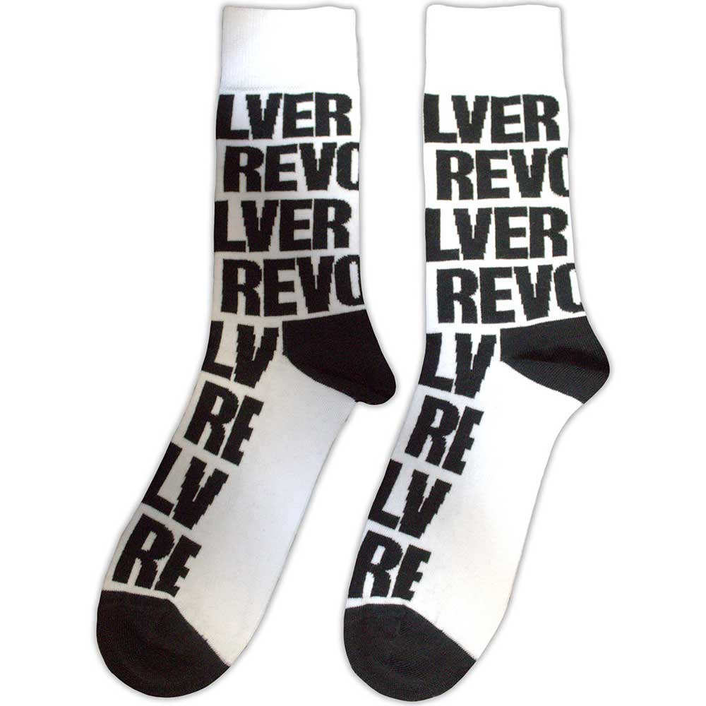 The Beatles Unisex Ankle Socks — Revolver Text Repeat