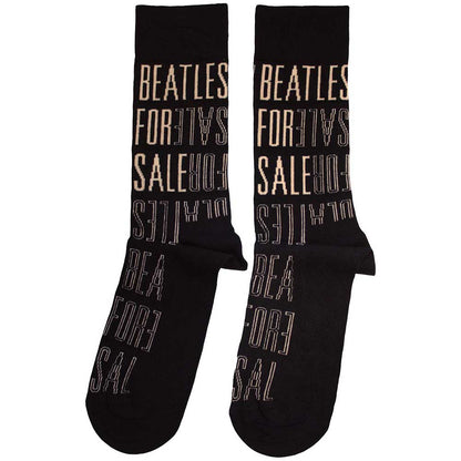 THE BEATLES Unisex Ankle Socks, For Sale Text Outlines Repeat