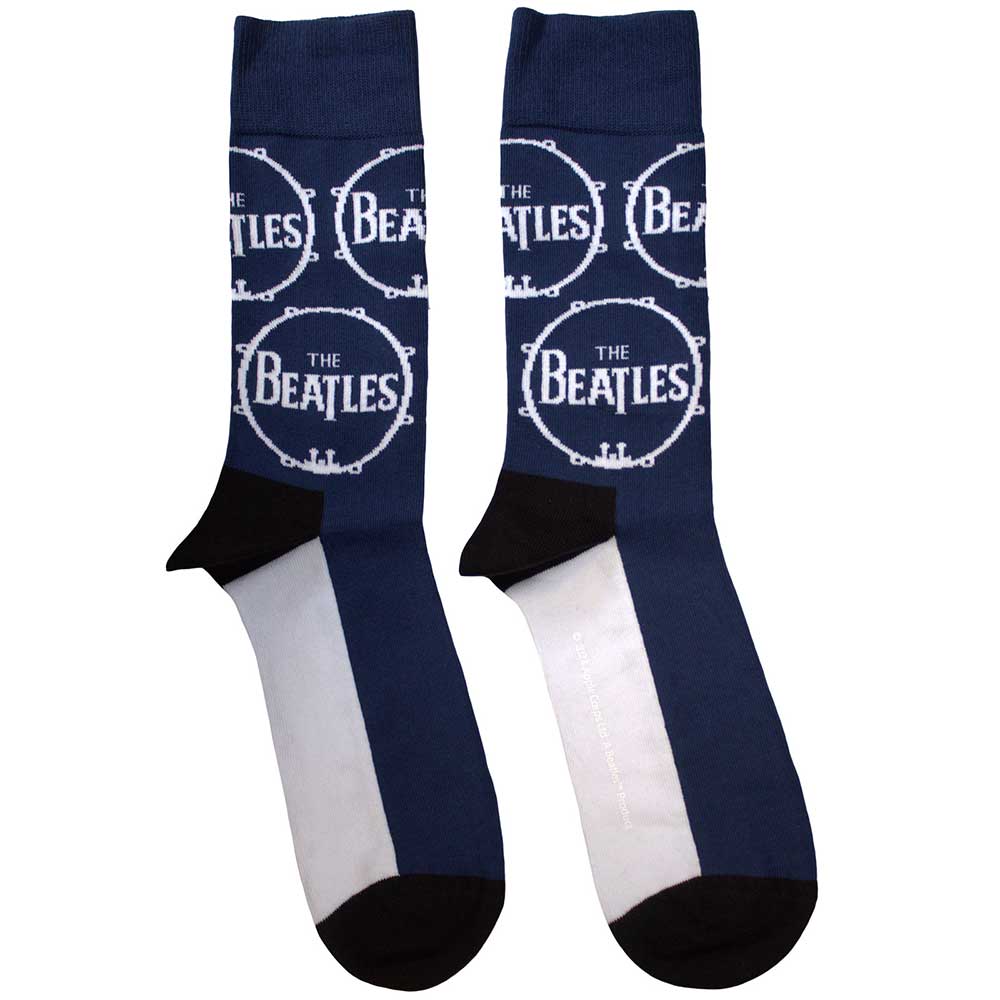 THE BEATLES Unisex Ankle Socks, Drum Logo Repeat