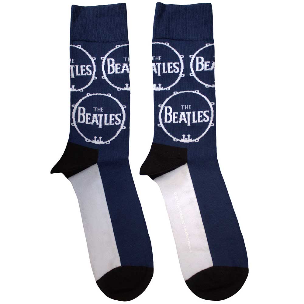 The Beatles Unisex Ankle Socks — Drum Logo Repeat