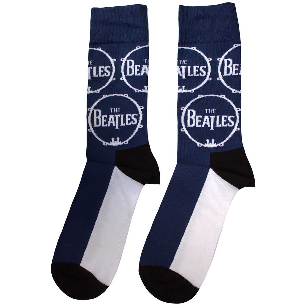 THE BEATLES Unisex Ankle Socks, Drum Logo Repeat