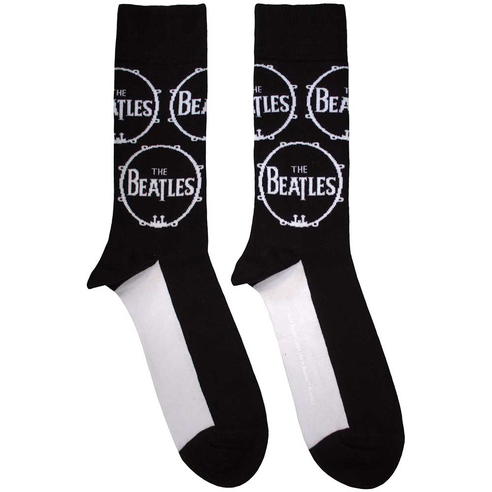 THE BEATLES Unisex Ankle Socks, Drum Logo Repeat