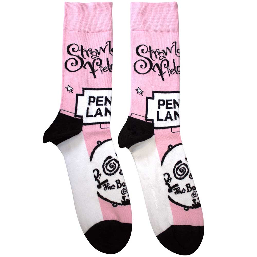 THE BEATLES Unisex Ankle Socks, Strawberry Fields/penny Lane