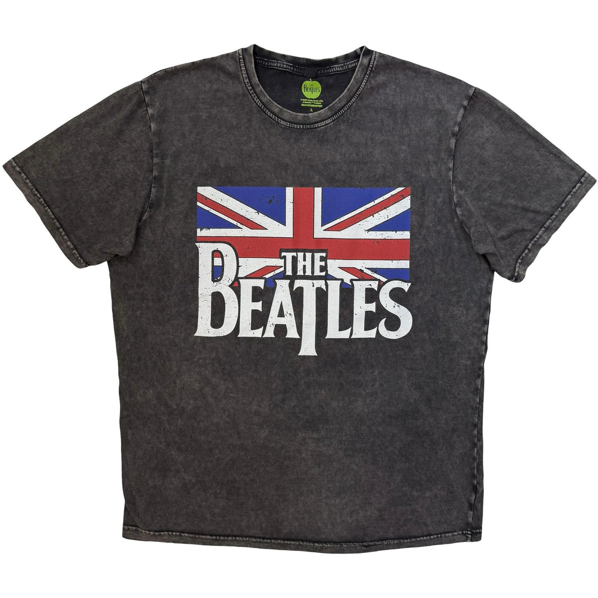 THE BEATLES Stone Wash T-Shirt, Vintage Flag