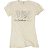 THE BEATLES T-Shirt for Ladies, Outline Faces On Apple