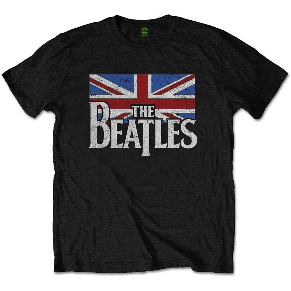 THE BEATLES Attractive Kids T-shirt, Dop T Logo &amp; Vintage Flag