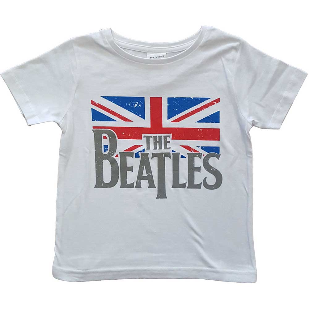 THE BEATLES Attractive Kids T-shirt, Logo &amp; Vintage Flag