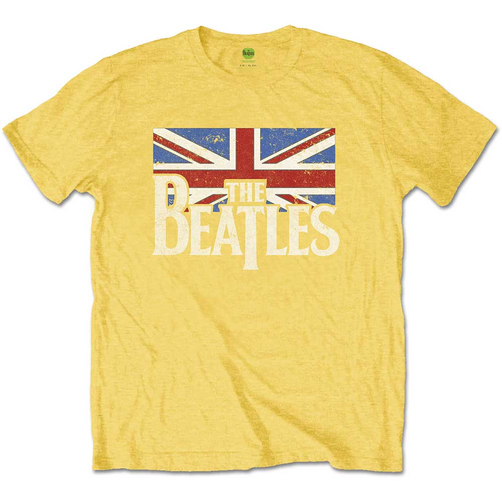 THE BEATLES Attractive Kids T-shirt, Logo &amp; Vintage Flag