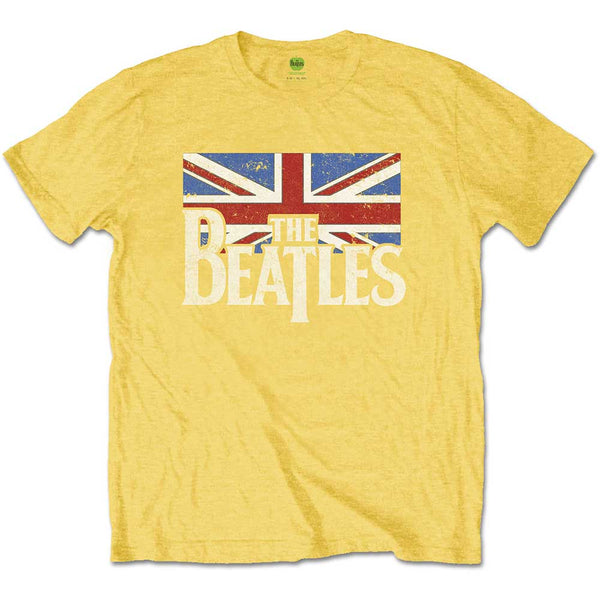 THE BEATLES Attractive Kids T-shirt, Logo & Vintage Flag