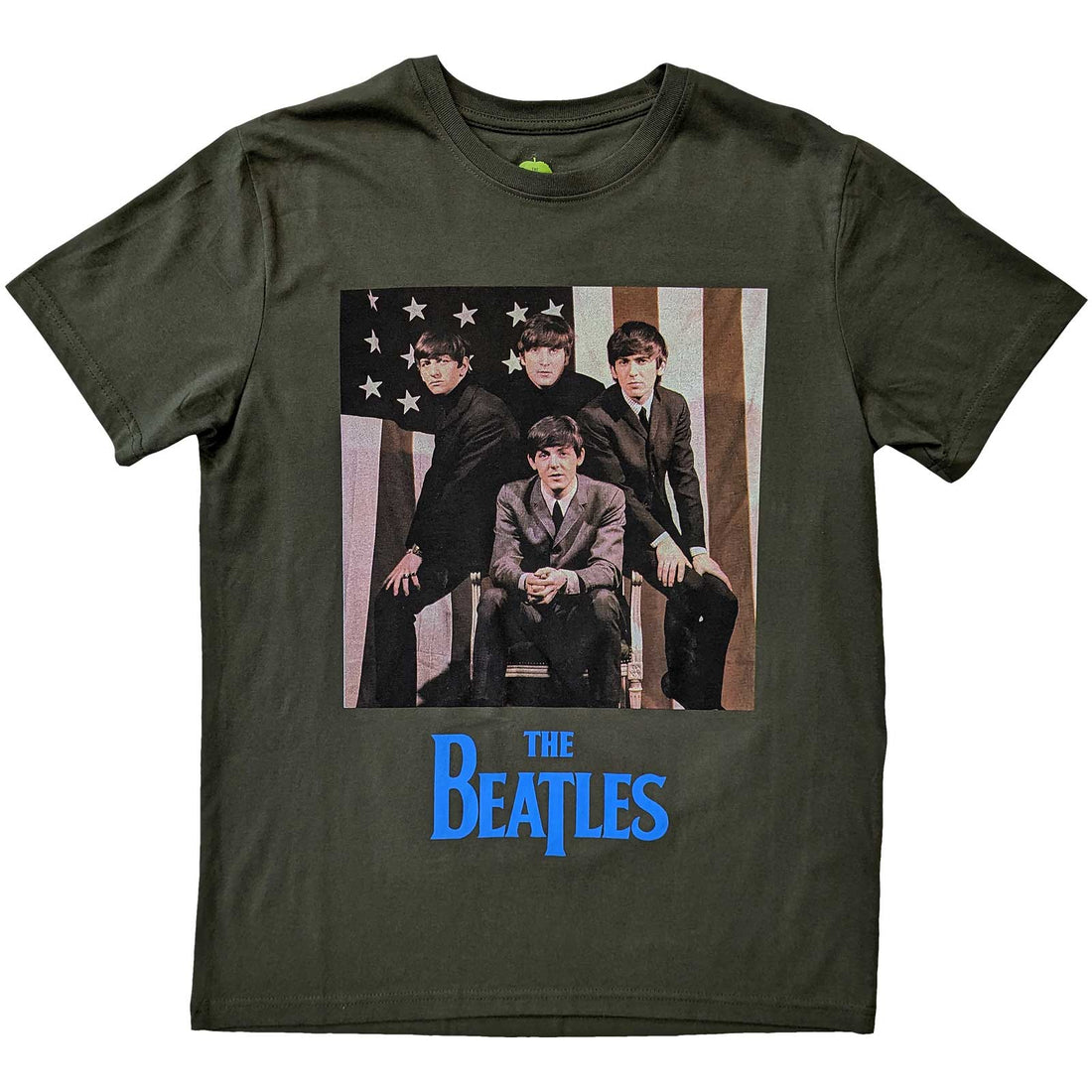 THE BEATLES Attractive T-Shirt, US Flag Photo