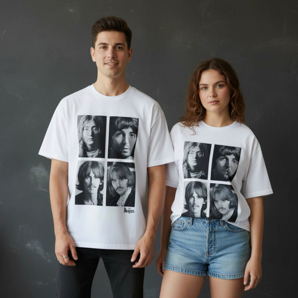 THE BEATLES Premium T-Shirt, Four Portrait