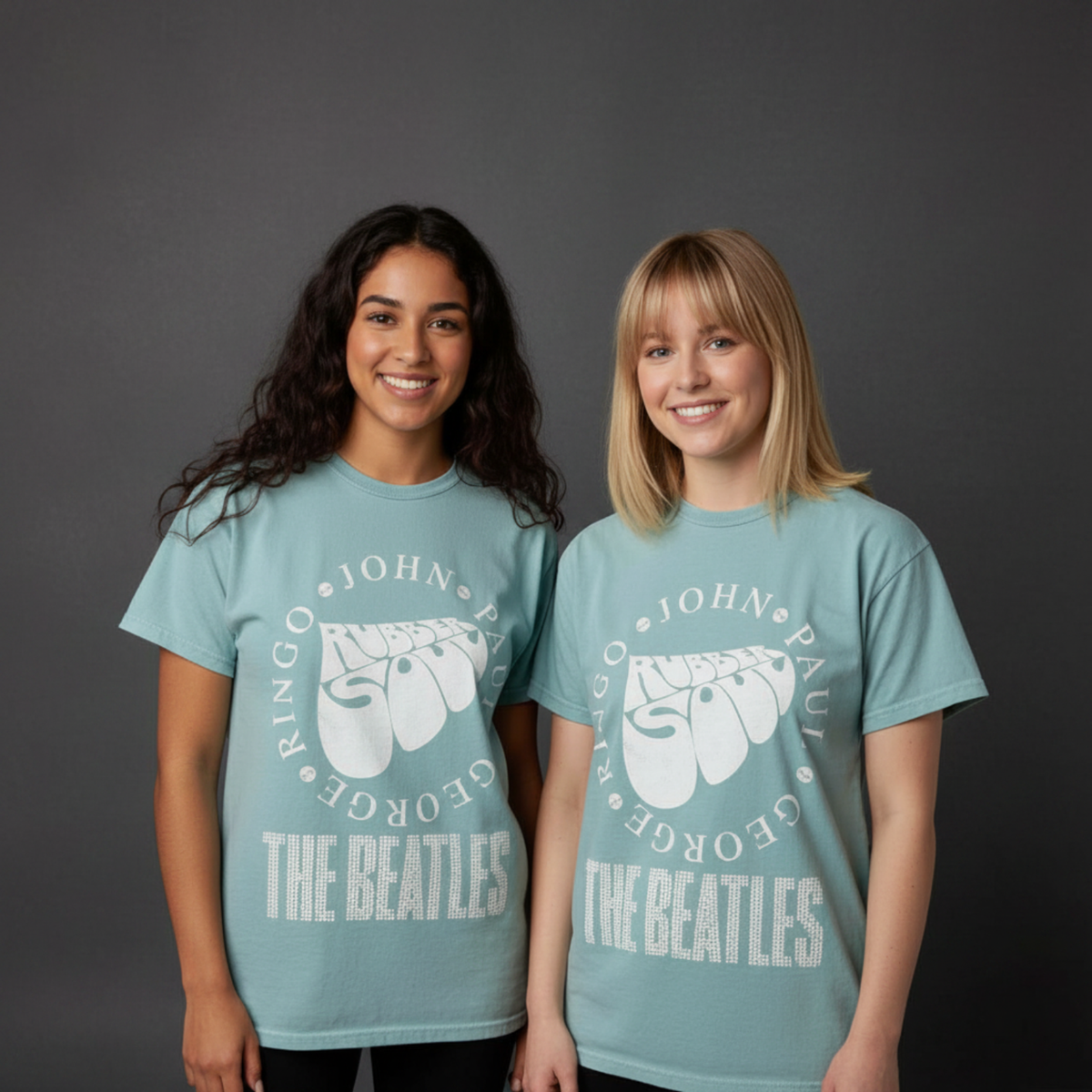 THE BEATLES Premium T-Shirt, Rubber Soul Circle