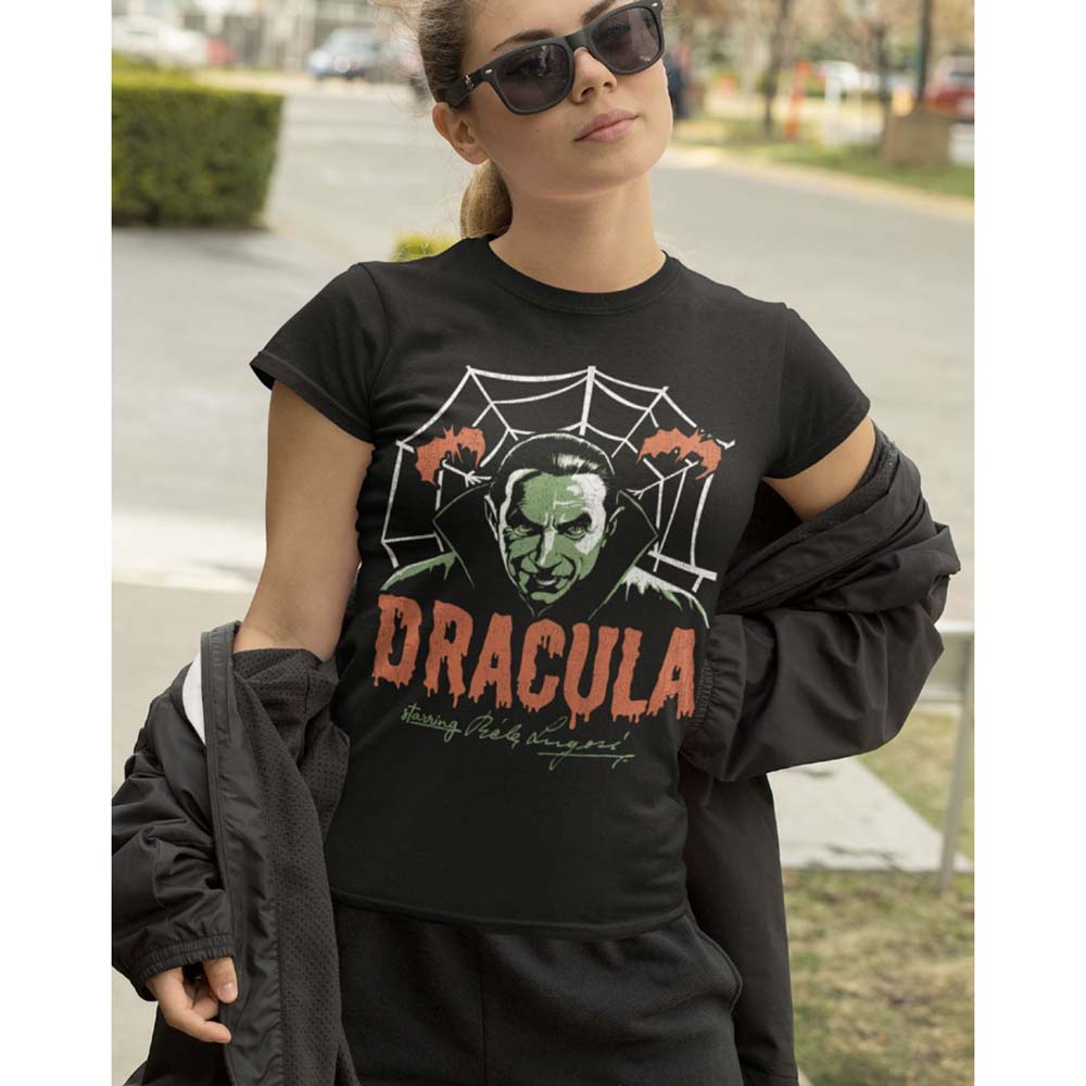 Women Exclusive BELA LUGOSI T-Shirt, Creepy Web