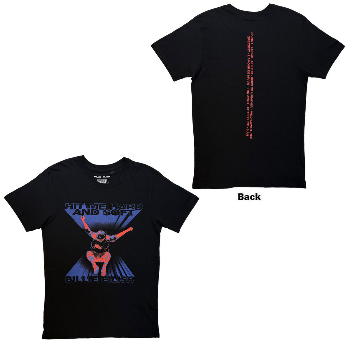BILLIE EILISH Attractive T-Shirt, Jump Tracklist Spine