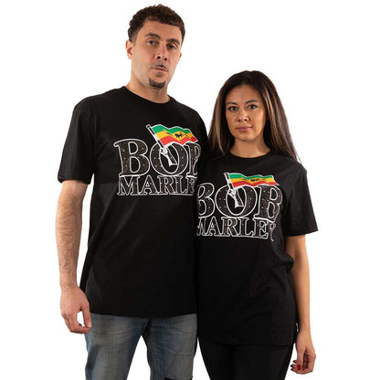 BOB MARLEY Attractive T-Shirt, Flag Logo