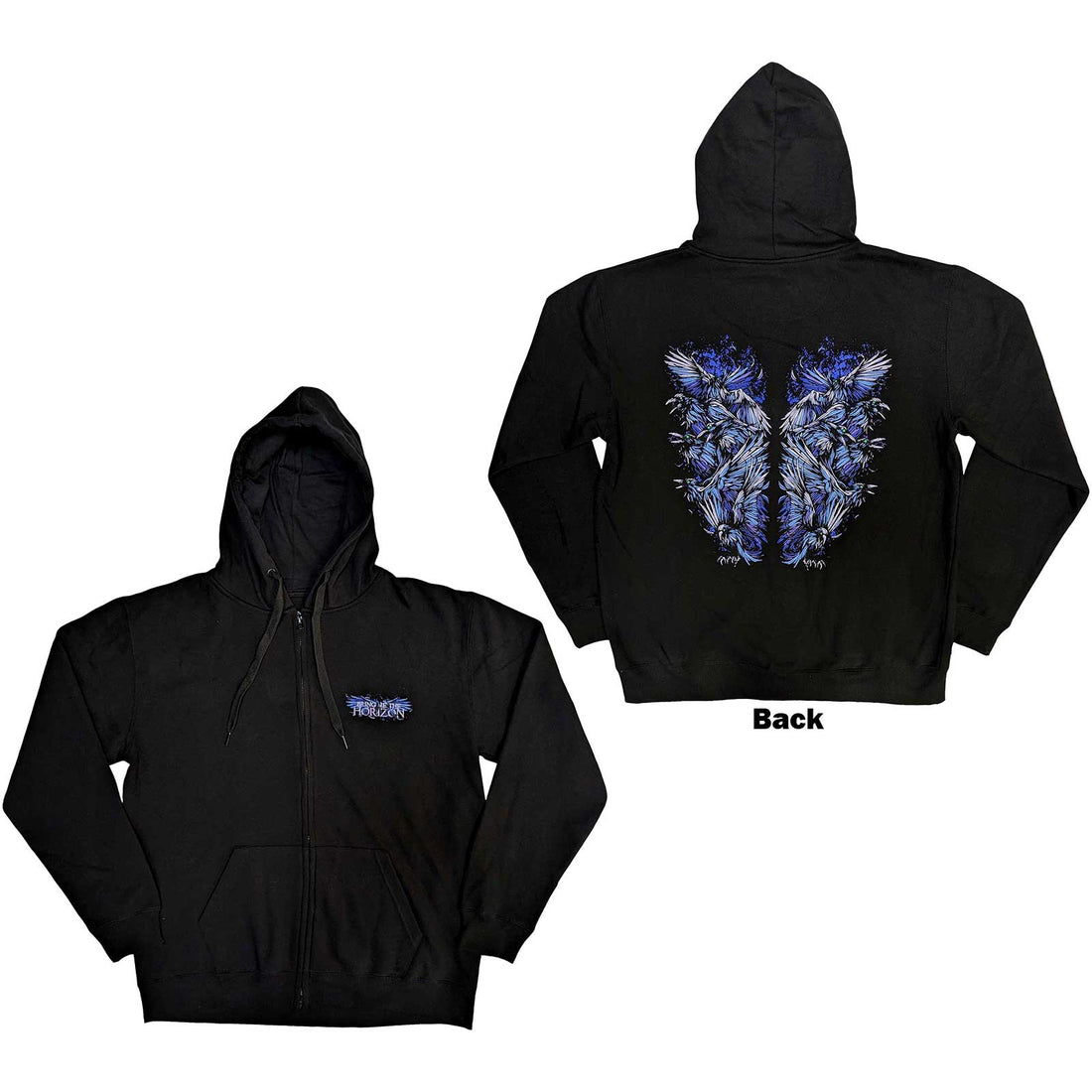 BRING ME THE HORIZON Attractive Hoodie, Blue Crow Wings