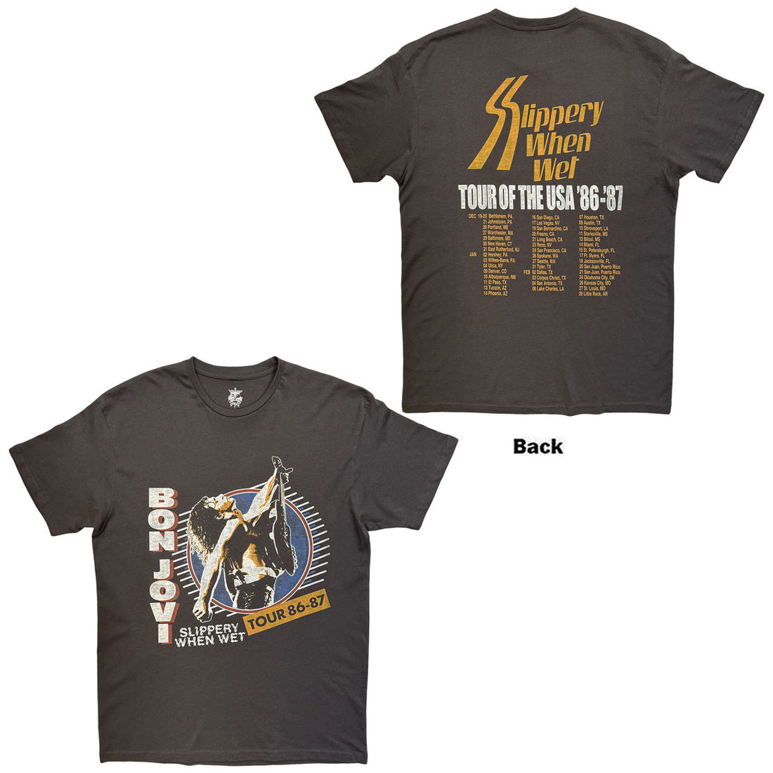 BON JOVI Attractive T-shirt, Slippery When Wet Tour &