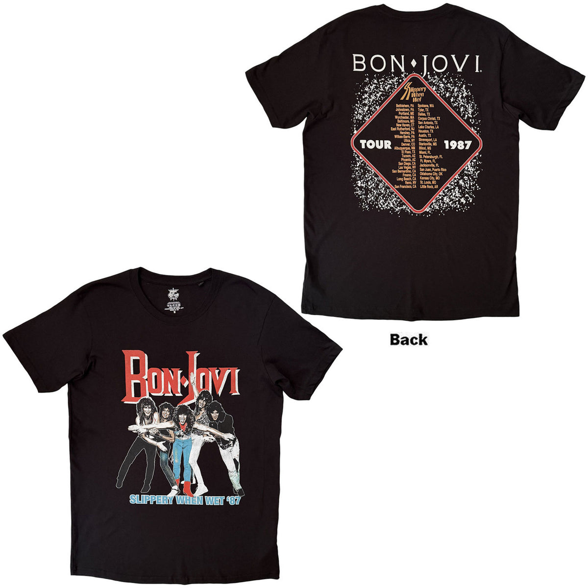 BON JOVI Attractive T-shirt, Slippery When Wet &