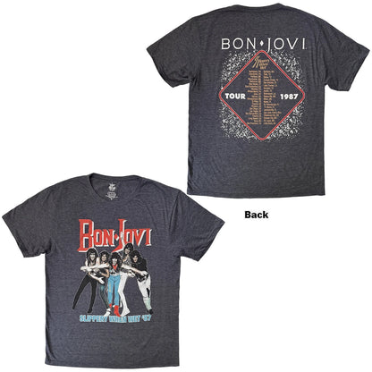 BON JOVI Attractive T-shirt, Slippery When Wet Tour &