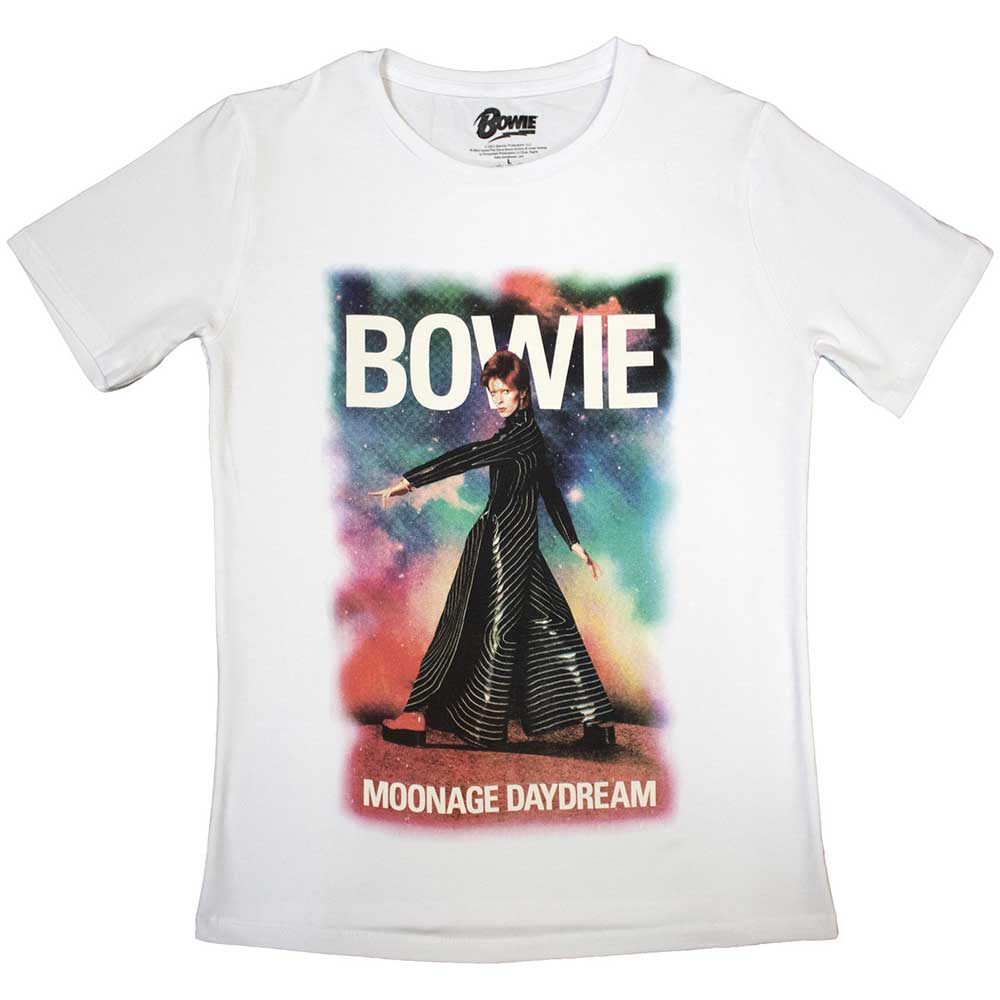 DAVID BOWIE Attractive Ladies T-Shirt, Moonage 11 Fade