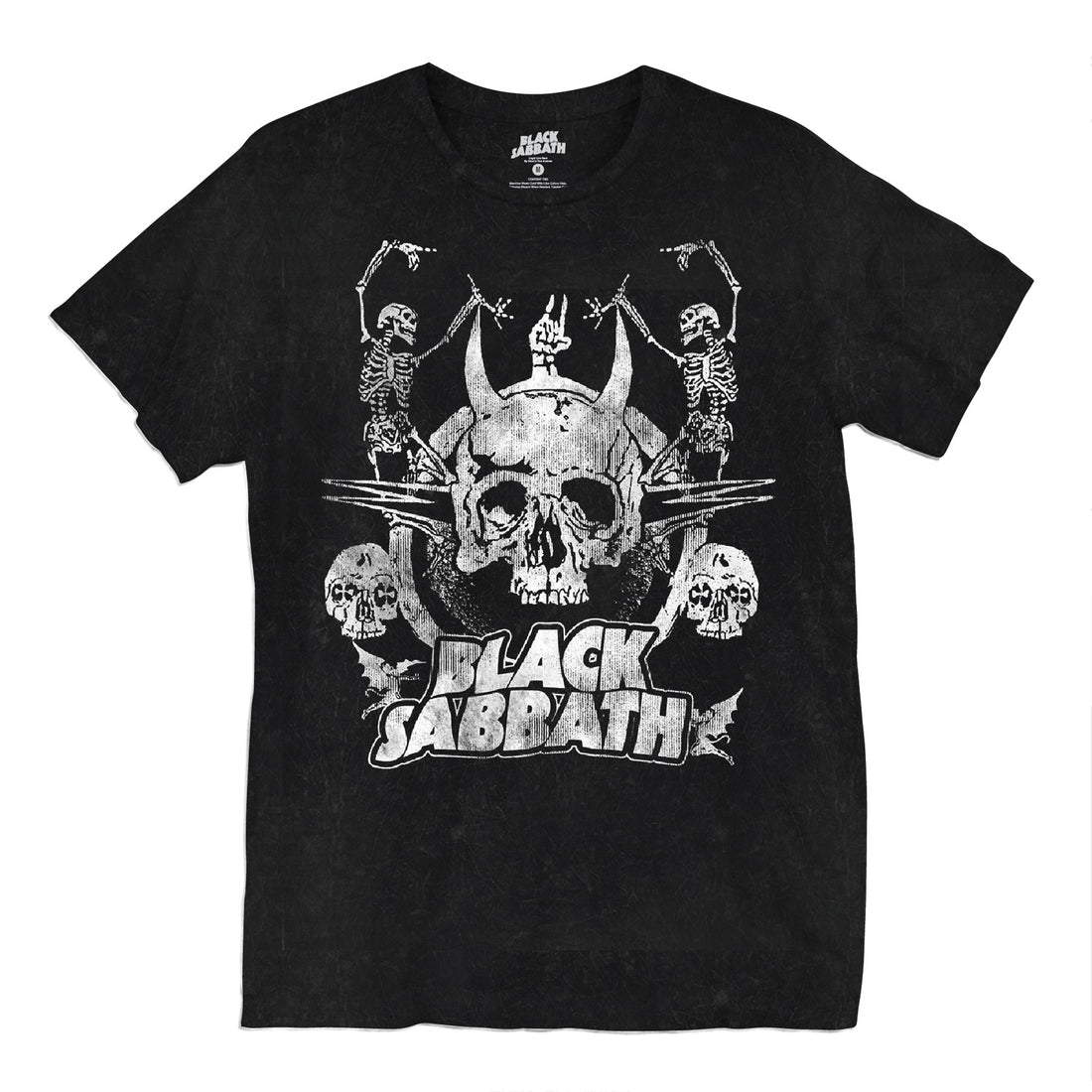 BLACK SABBATH Mineral Wash T-Shirt, Skeletons