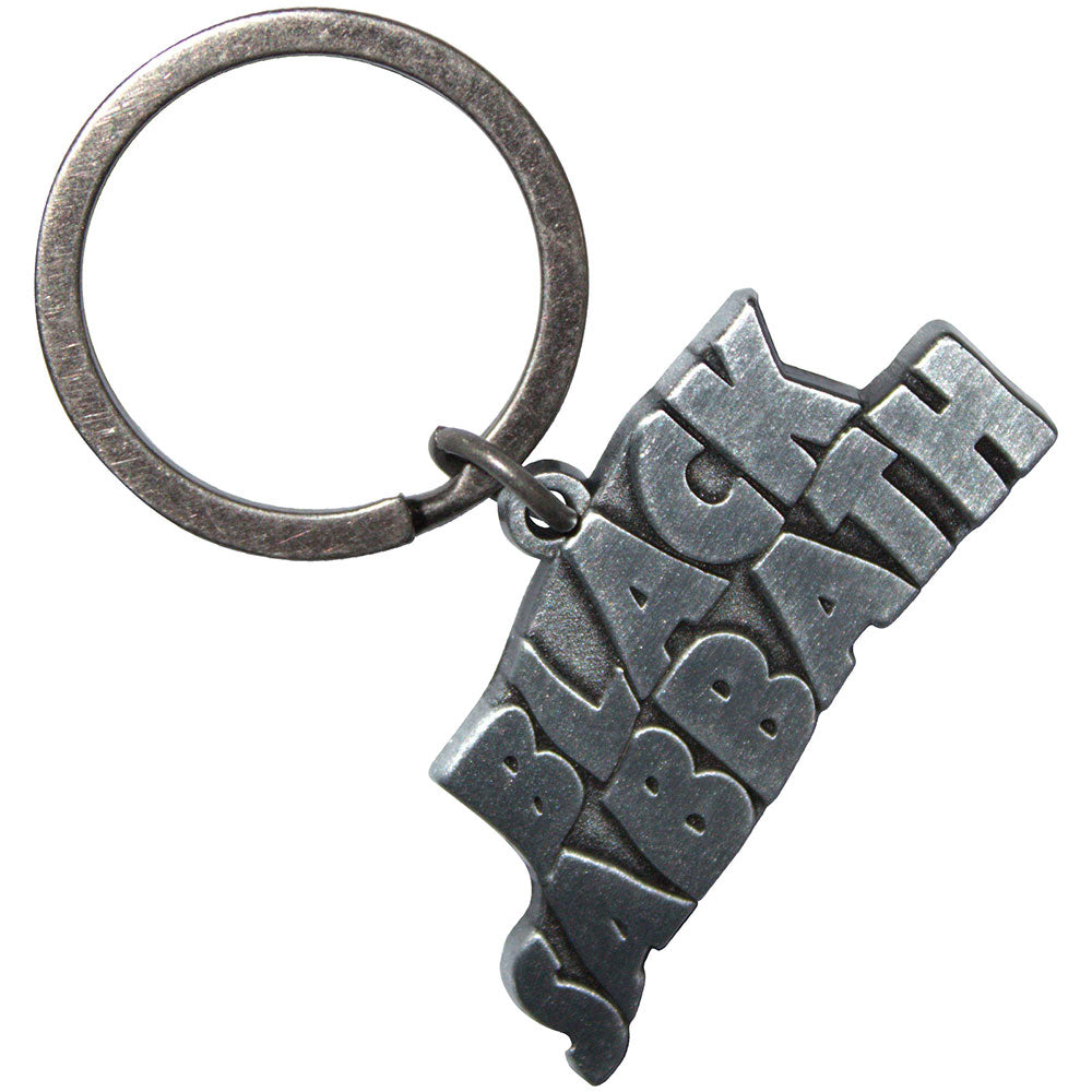 BLACK SABBATH Keychain, Silver Wavy Logo