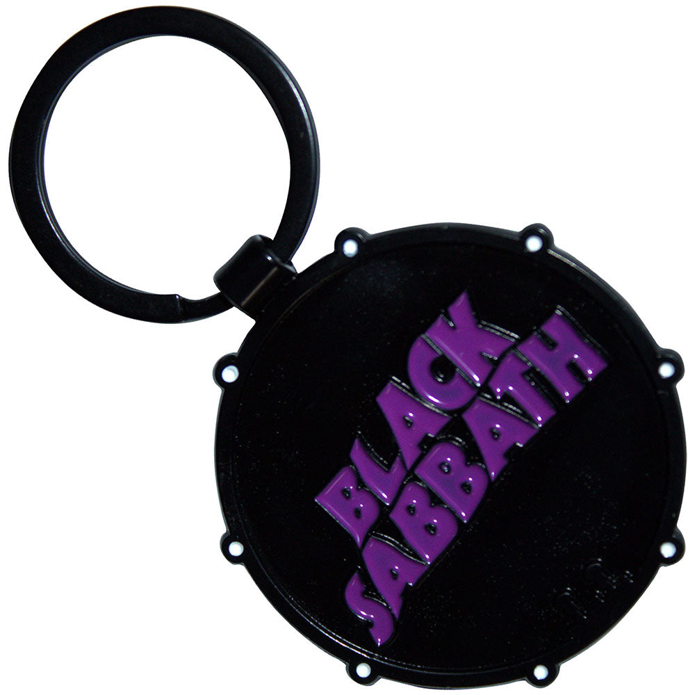 BLACK SABBATH Keychain, Wavy Logo &amp; Daemon Drum