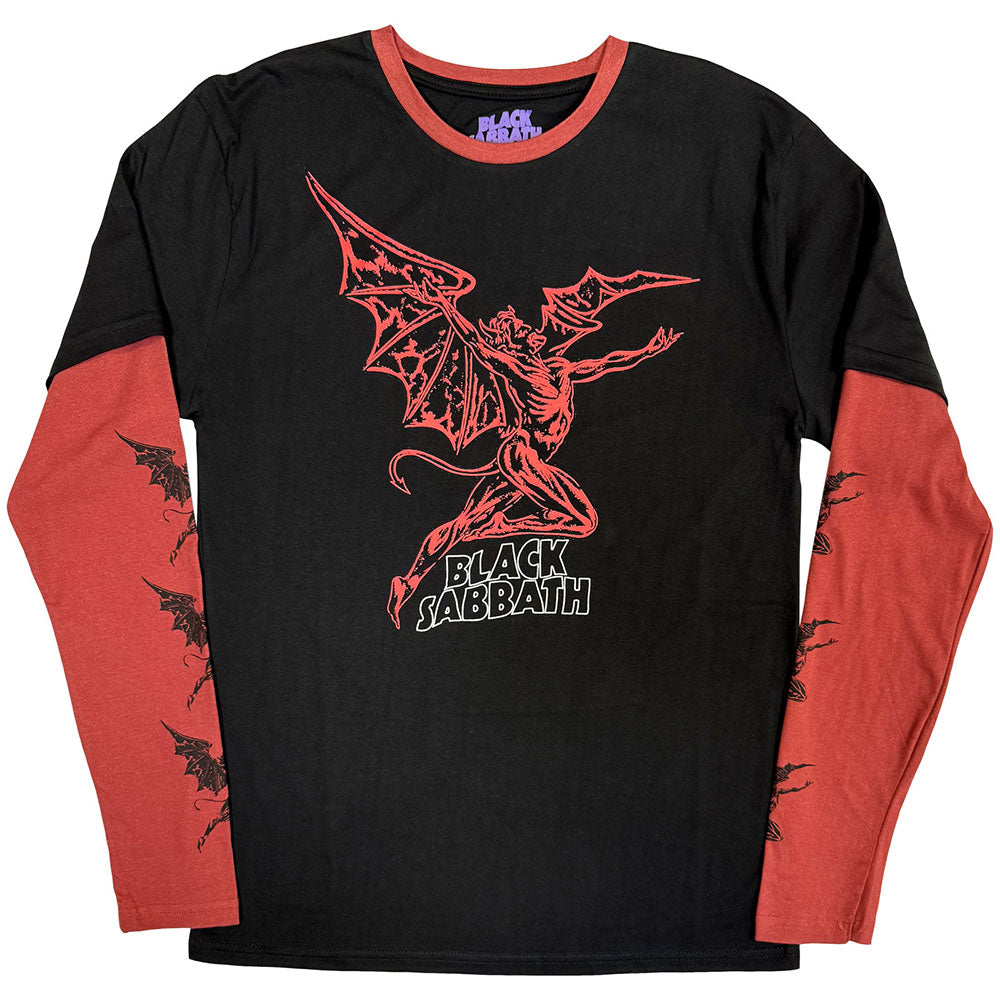 BLACK SABBATH Long Sleeve T-Shirt, Red Henry