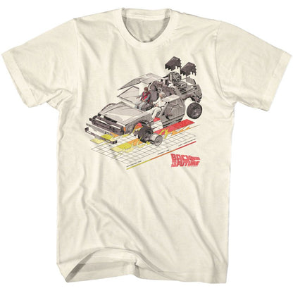 BACK TO THE FUTURE Famous T-Shirt, Car with Grid