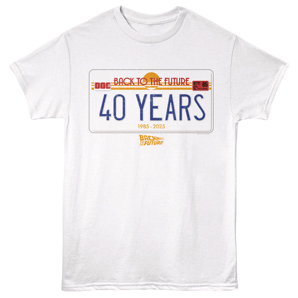 BACK TO THE FUTURE T-Shirt, 40 YEARS PLATE