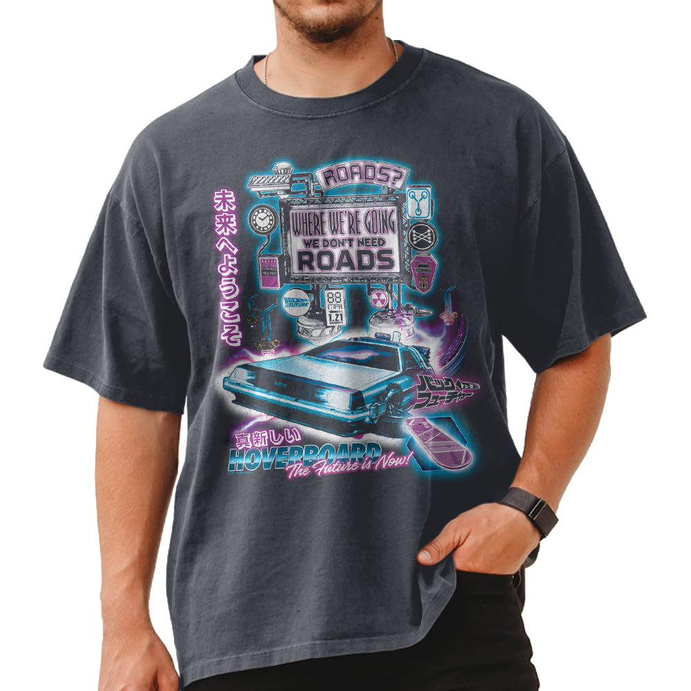 BACK TO THE FUTURE Oversized T-Shirt, FUTURISTIC SIGN