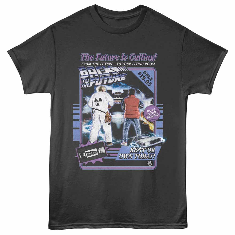 BACK TO THE FUTURE Eye-Catching T-Shirt, VIDEO CASSETTE