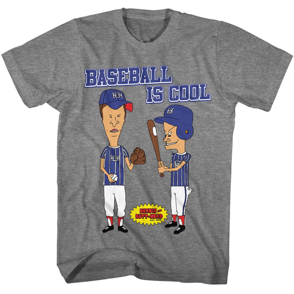 BEAVIS AND BUTT-HEAD Eye-Catching T-Shirt, Baseball is Cool