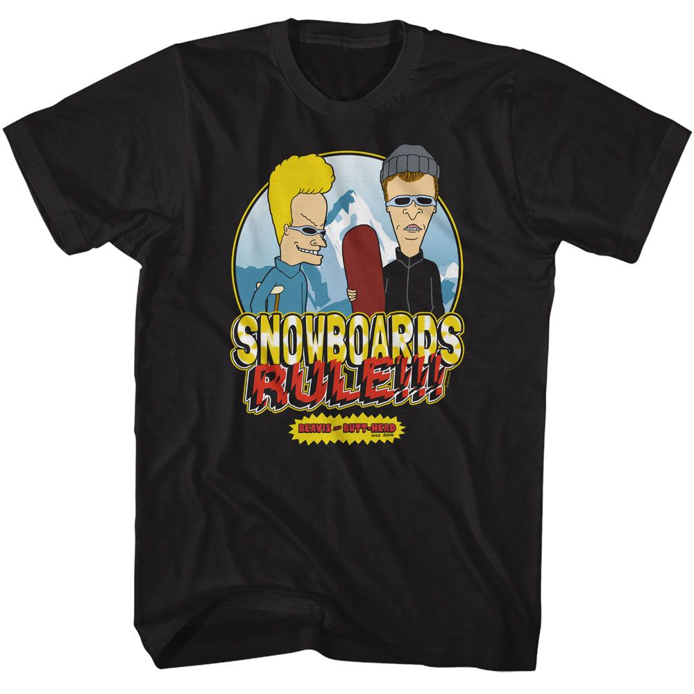 BEAVIS AND BUTT-HEAD Eye-Catching T-Shirt, Snowboards Rule