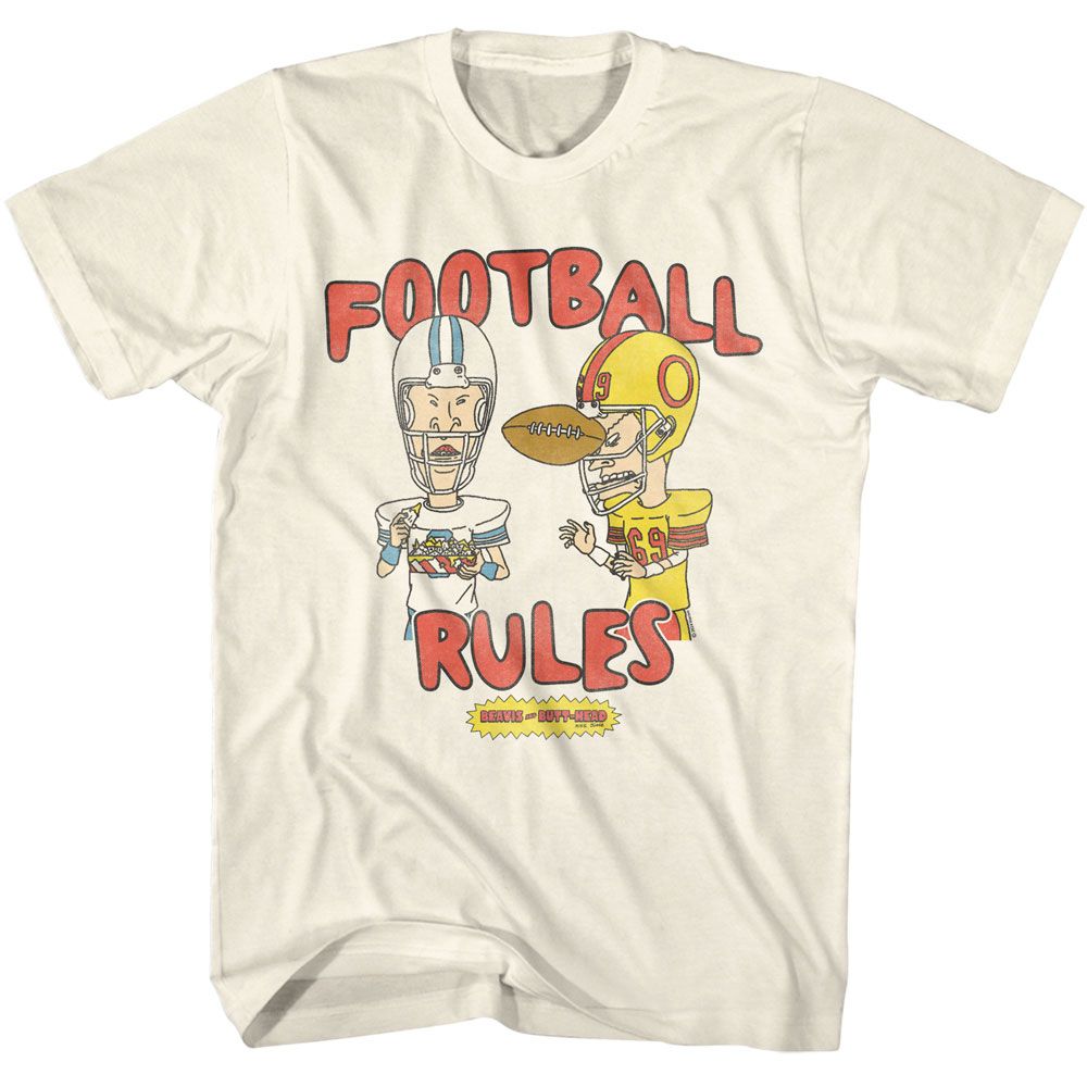 BEAVIS AND BUTT-HEAD Eye-Catching T-Shirt, Footbal Rules