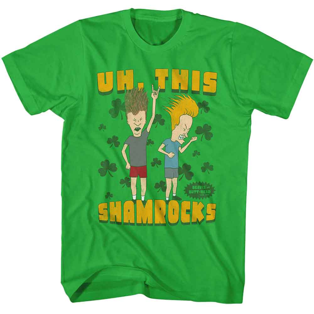 BEAVIS AND BUTT-HEAD Eye-Catching T-Shirt, THIS SHAMROCKS